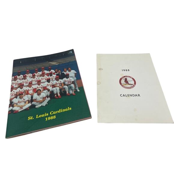 Vintage 1988 St Louis Baseball Cardinals Team Program Book w Calendar - Picture 1 of 4